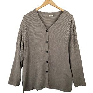 EILEEN FISHER Textured Pincheck Lagenlook Top